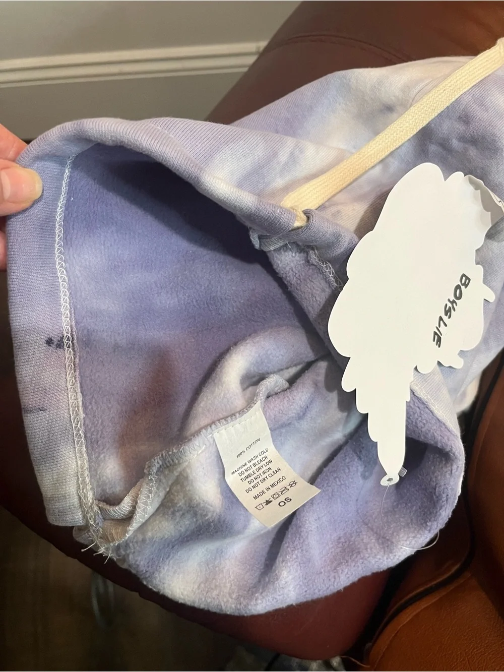 Revolve Boys Lie Tie Dye Angel Graphic Lavender White Drawstring Backpack NWT